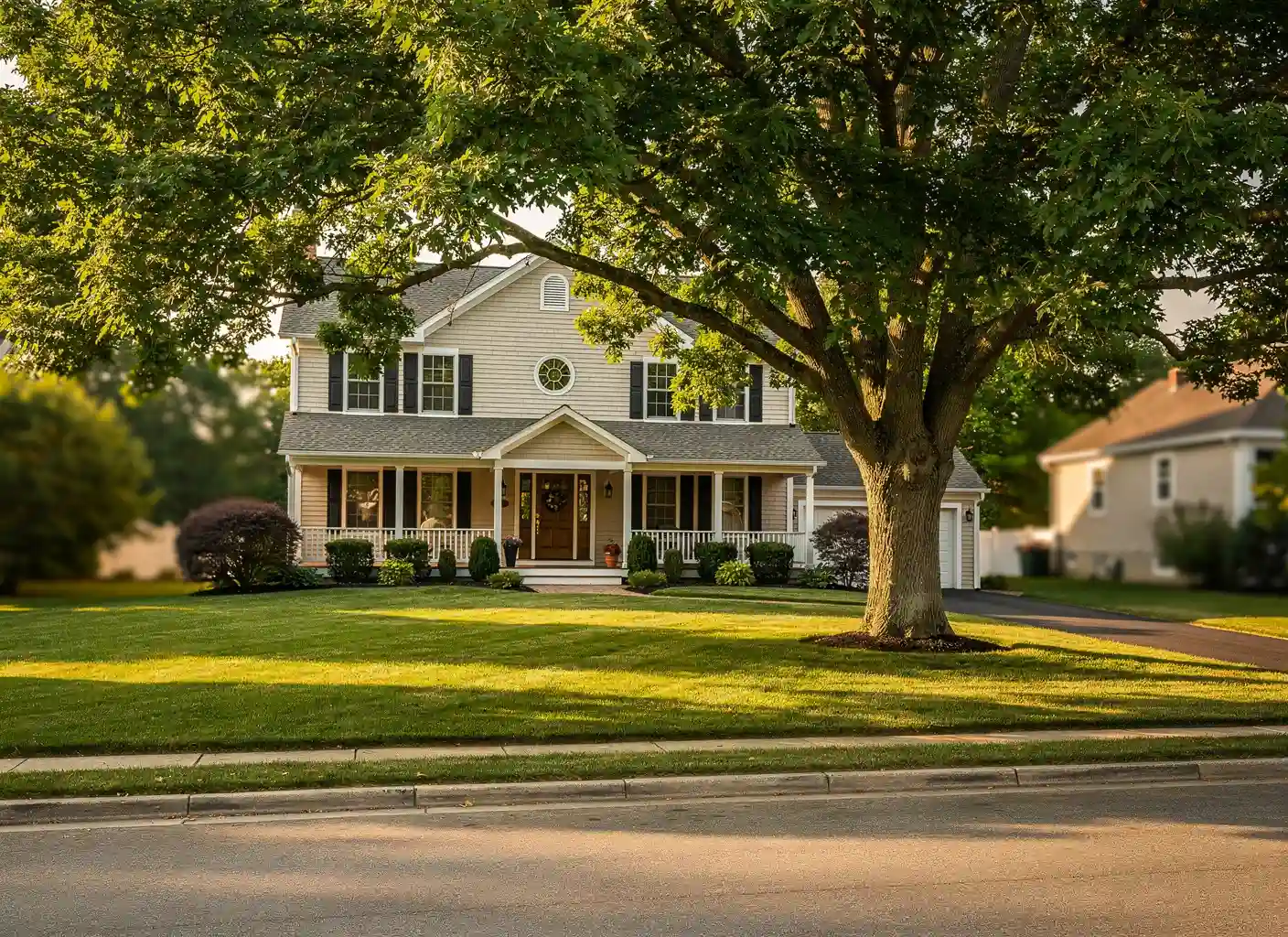 Wallingford suburban home with large mature shade trees